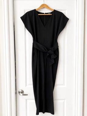 Express Black Belted Wide Leg Jumpsuit